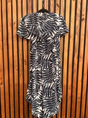 Navy & White Leaf Print Romper